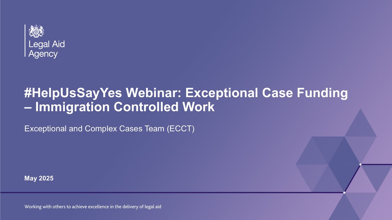 Immigration: Exceptional case funding controlled work