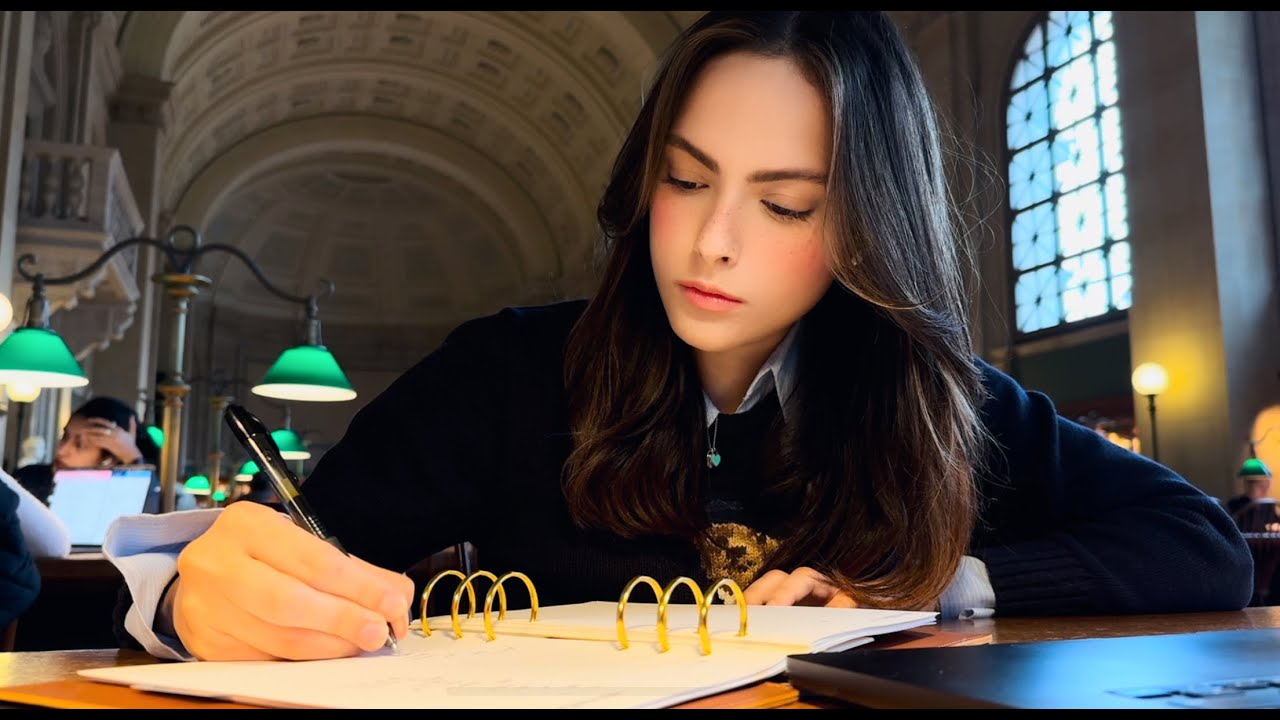 Study With Me at Boston Public Library | Real-time and background noises