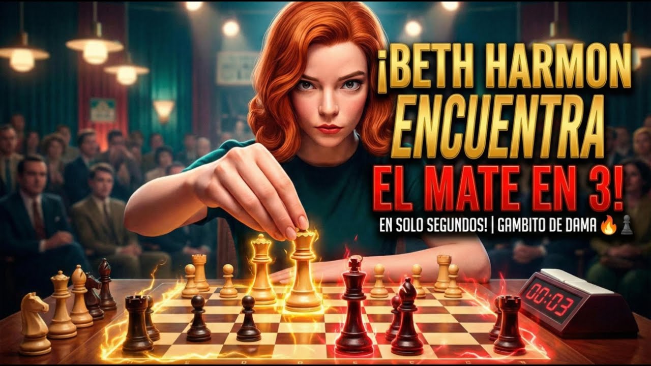 &iexcl;Beth Harmon Encuentra el Mate en 3 Jugadas en Solo Segundos! | Gambito de Dama 🔥♟️