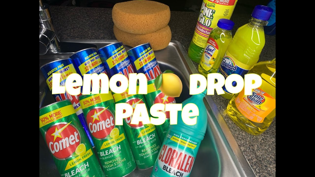 LEMON 🍋 DROP | 4 CANS COMET X 4 CANS AJAX | ASMR SPONGE SQUEEZING | RINSING & CLEAN UP INCLUDED