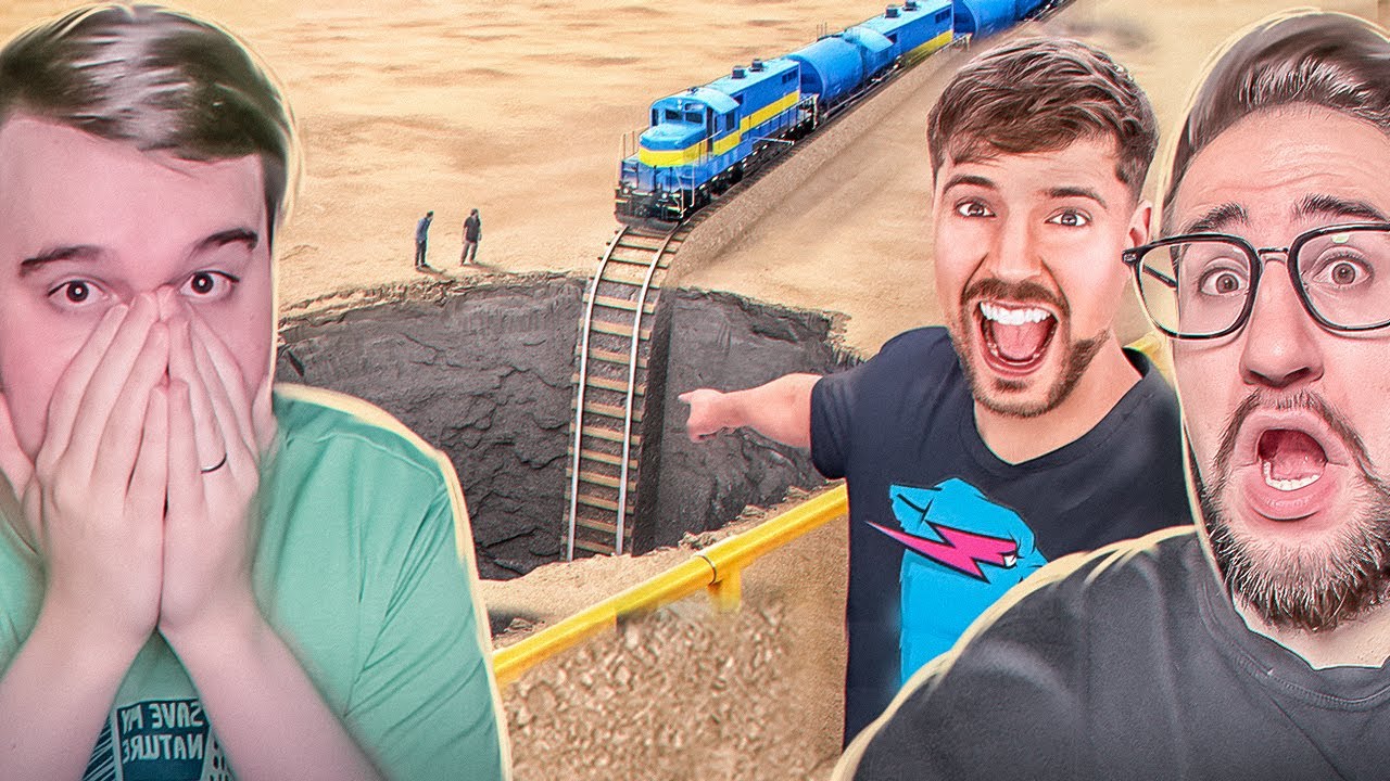 ПОЕЗД VS ОГРОМНАЯ ПРОПАСТЬ! РЕАКЦИЯ НА MRBEAST С COFFI