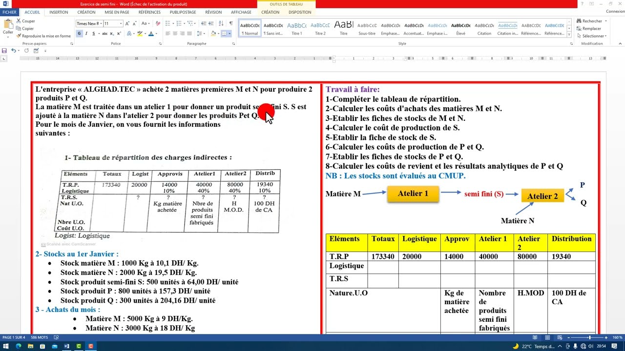 Comptabilité Analytique d'exploitation partie 6 #Produit_Semi_fini