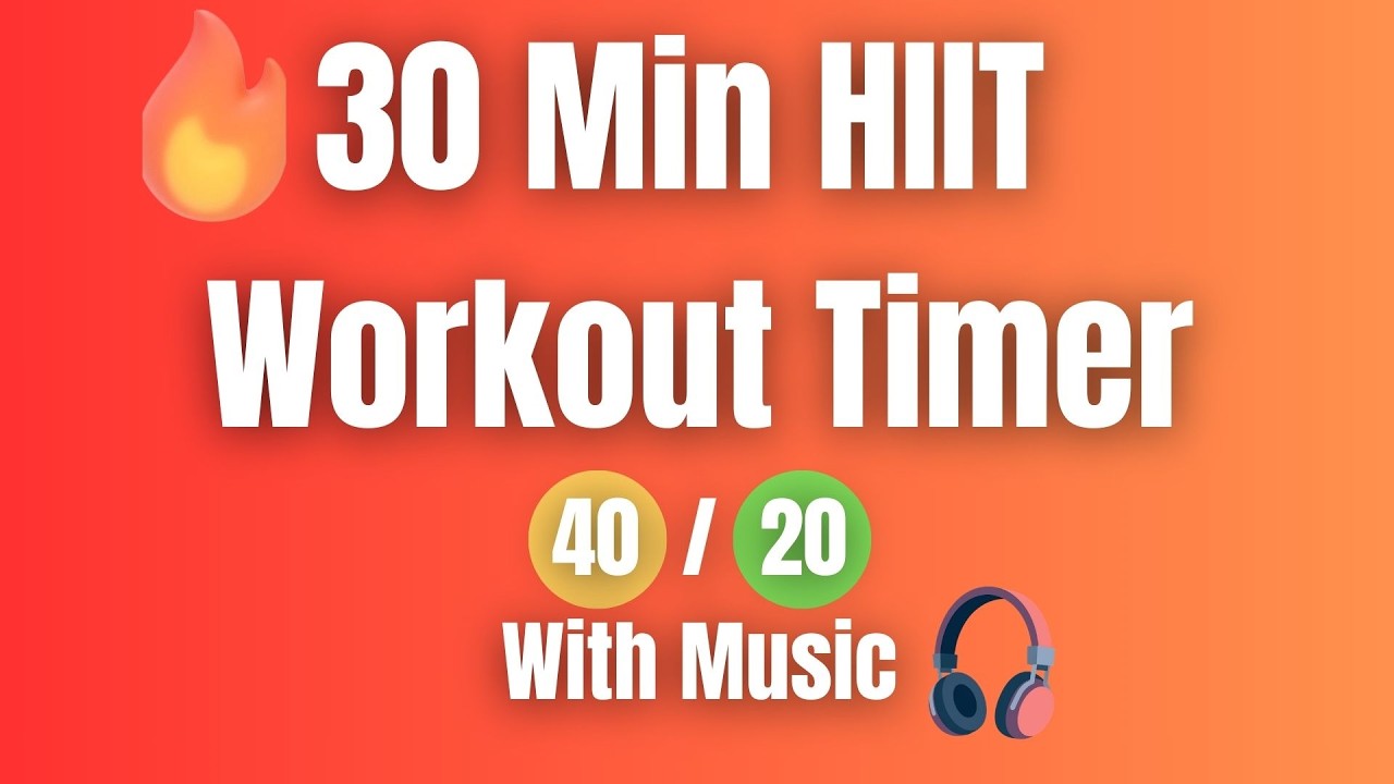 30 Minute HIIT Workout Timer | 40s Work/20s Rest | 30 Rounds