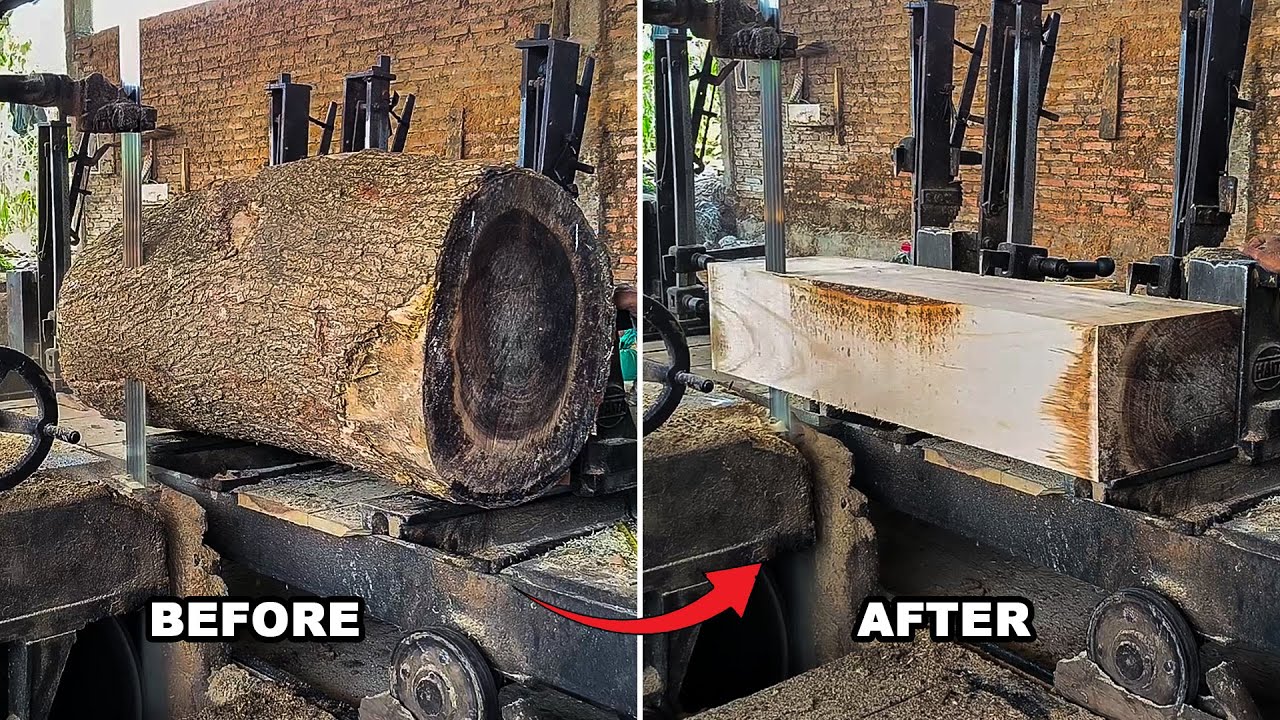 Shaping Rectangular Beams from Whole Logs with Workers’ Manual Technique