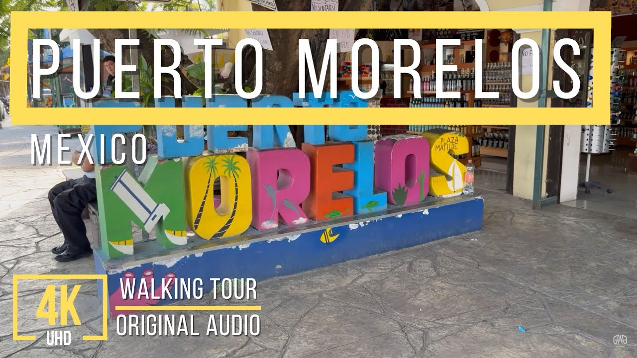 Beach Side Walking Tour in Puerto Morelos - 4K Relaxing Mexican Adventure - Original Audio