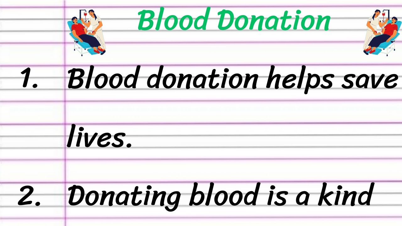 Blood Donation Essay in English 10 Lines || Short Essay on Blood Donation