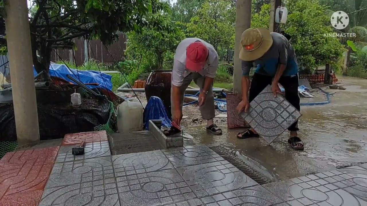 cách lót gạch vỉa hè cho ngôi nhà tiền chế cực đẹp
