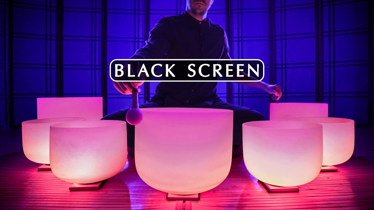 **INSTANT SLEEP** Black Screen Sound Bath | Crystal Singing Bowls for Insomnia Relief | Sleep Music