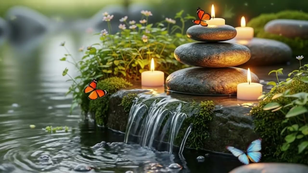 Relaxing Music for Healing 🌺 Paino Sounds, Water Sounds, Relieves Stress, Anxiety 🌺