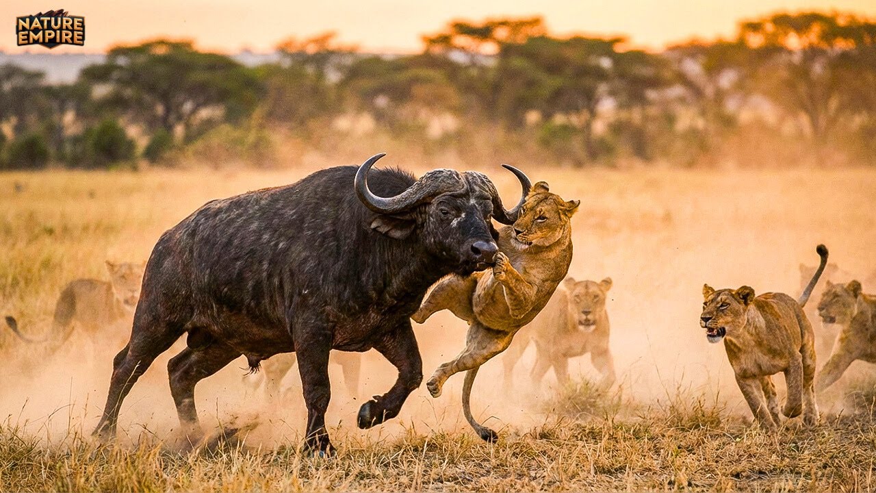LAVOVI VS BIVOLI | Borba za Opstanak u Afričkoj Savani – Dokumentarac o Životinjama