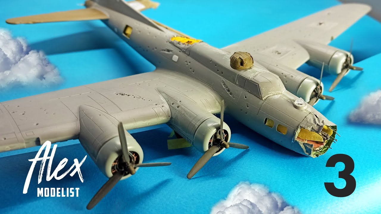 🔨Процесс разрушения B-17🔨 Диорама воздушного боя #3.