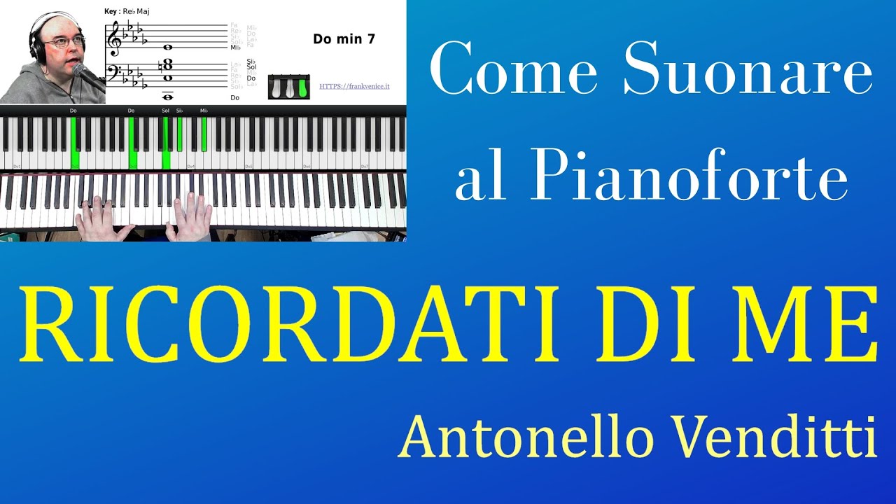 Come suonare al pianoforte Ricordati di Me  di Antonello Venditti | TUTORIAL
