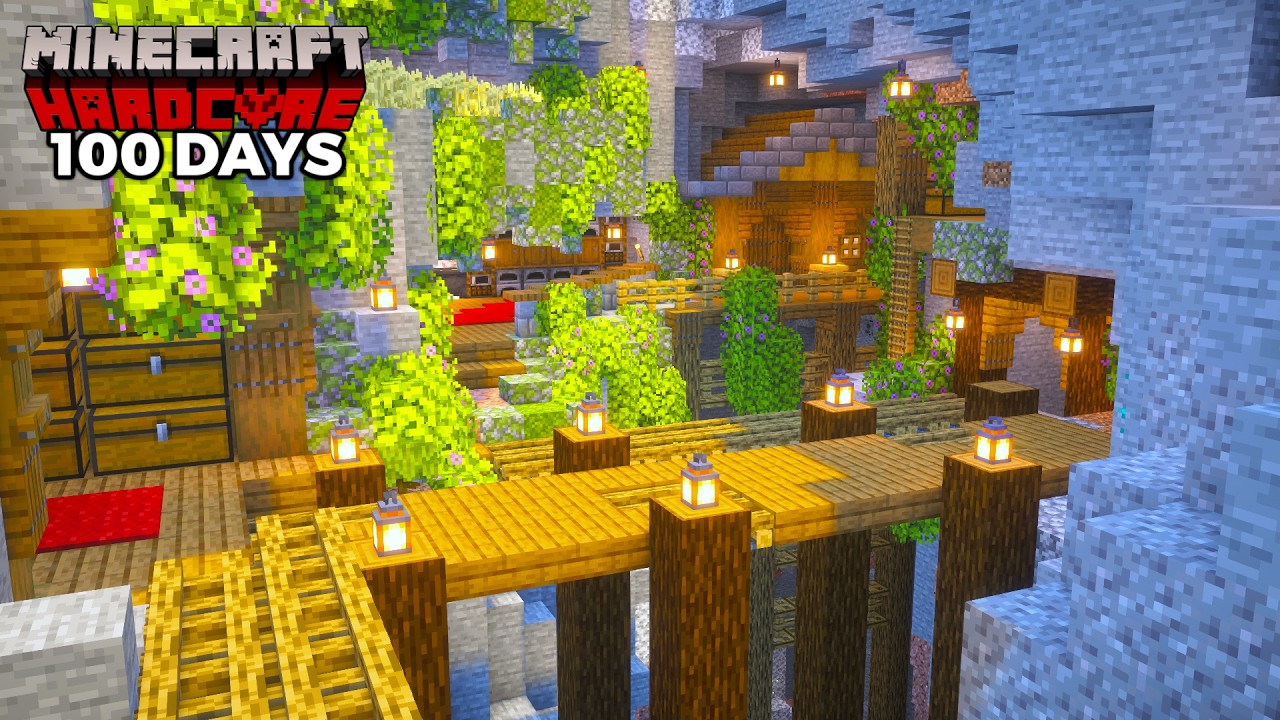 I Survived 100 Days in a RAVINE in Hardcore Minecraft