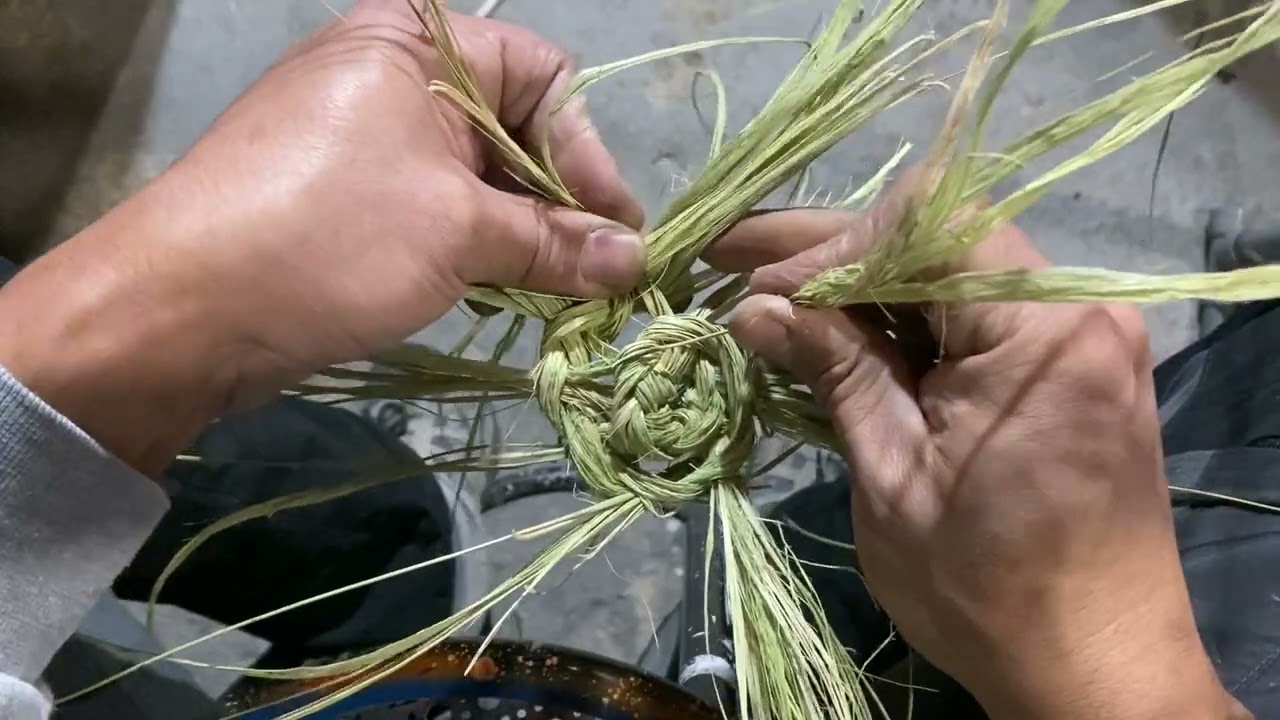 ESPARTERAPIA - Curso de esparto - Punto de cofin con esparto crudo picado