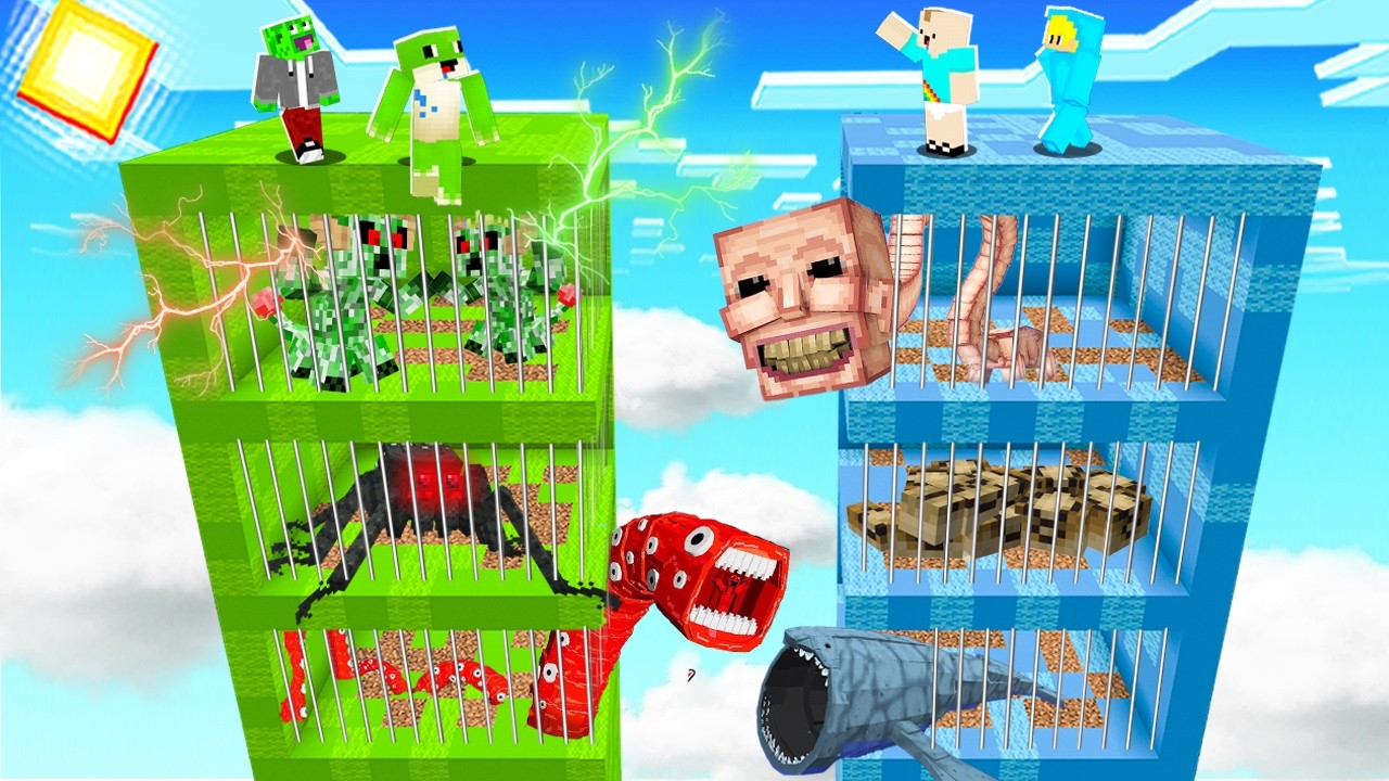 KLATKA PALION i DEYV vs OLEK i BOLO w Minecraft!