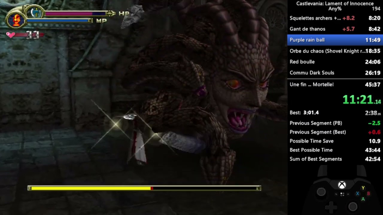 Speedrun Castlevania : Lament of Innocence Any% 35:26