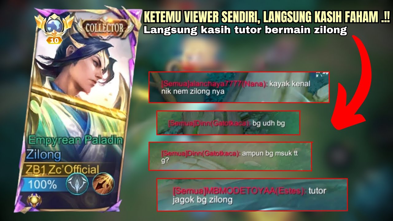 KETEMU VIEWERS SENDIRI MINTA KASIH TUTOR ZILONG, langsung kasih tutor🔥|| Top Global Zilong Mlbb