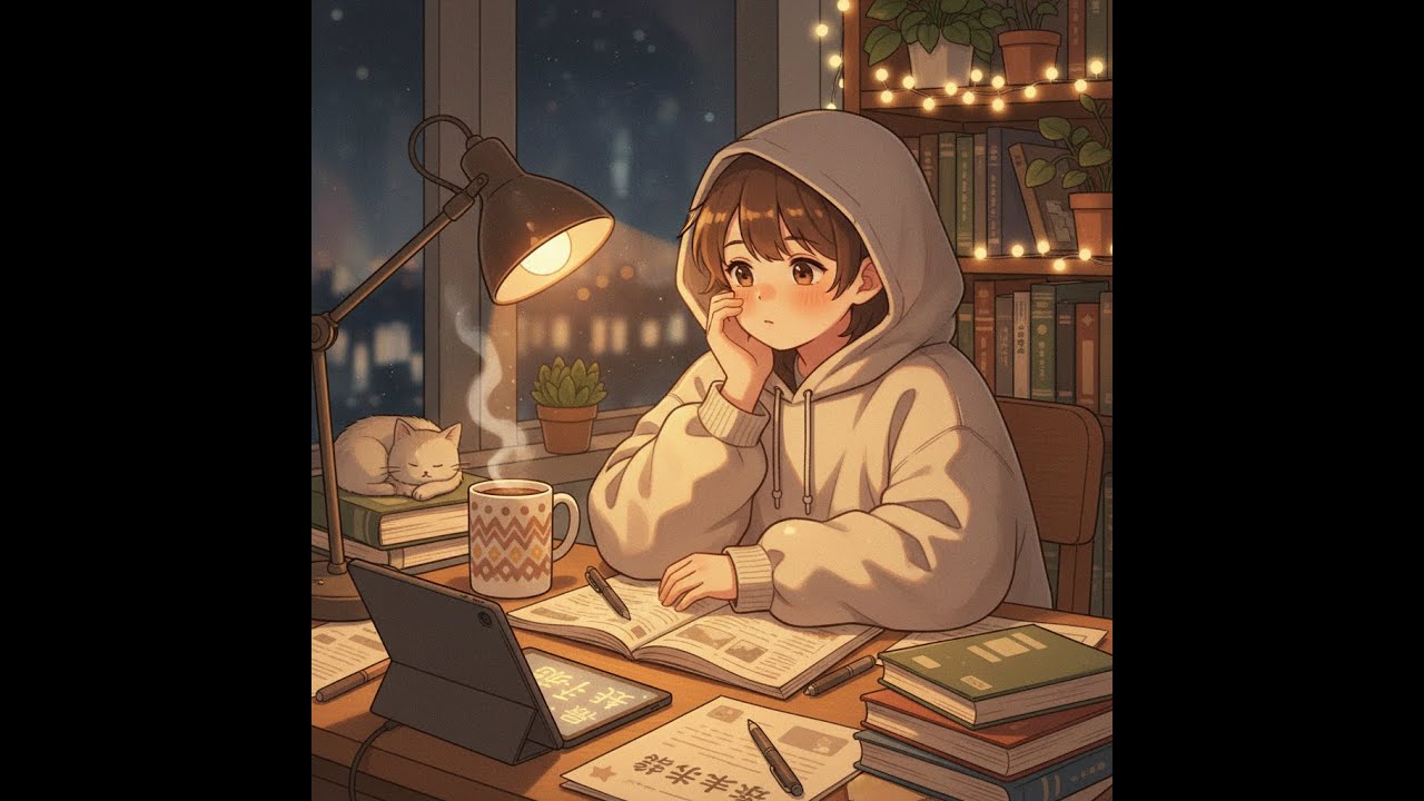 Rainy Night Lofi — Girl Studying by the Window (Deep Focus Mix)