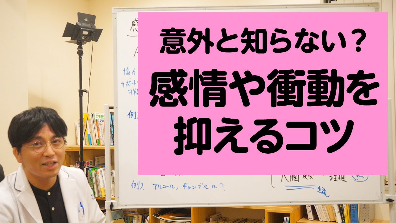 意外としらない？　感情や衝動を抑えるコツをお伝えします【精神科医が一般の方向けに病気や治療を解説するCh】