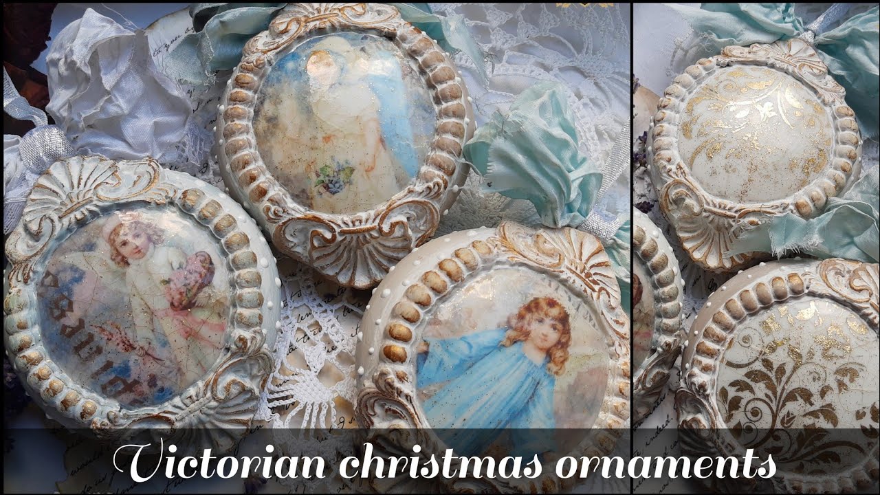 Victorian christmas ornaments ❄️✨❄️ Decoupage tutorial