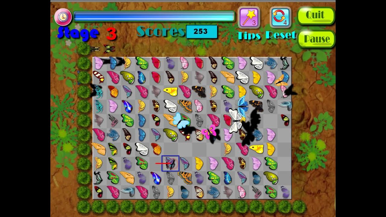BUTTERFLY KYODAI; gameplay LEVEL;6 SCORE; 644 -part 1
