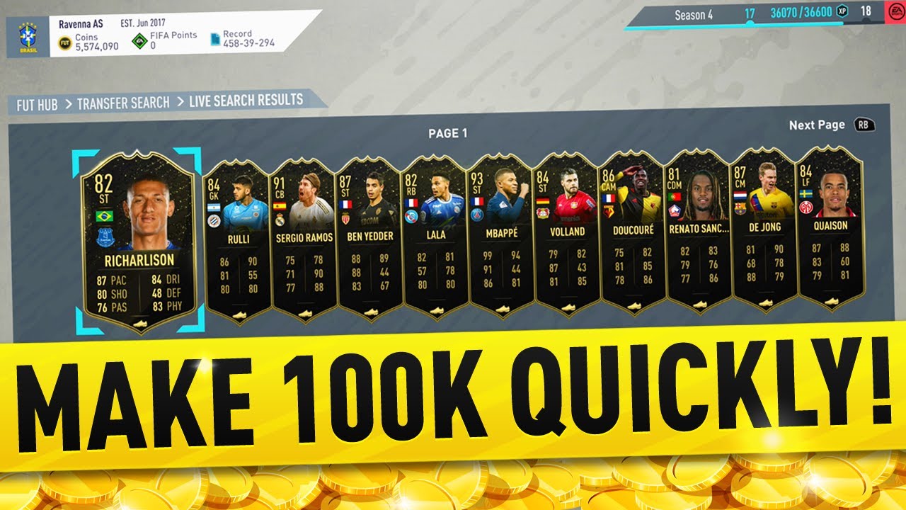 HOW TO MAKE 100K COINS QUICKLY ON FIFA 20! FIFA 20 TRADING TIPS