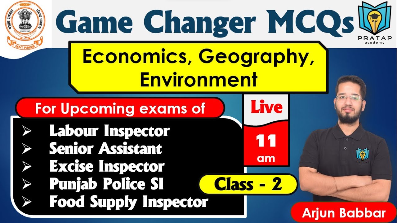 Economics for Punjab Labour Inspector 2024 | GK MCQs | Geography MCQs | Environment MCQs