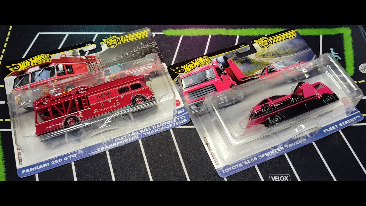 Unboxing Hotwheels Team transport last mix of 2025 Ferrari 250 GTO with Fiat Transporter & Toyota AE