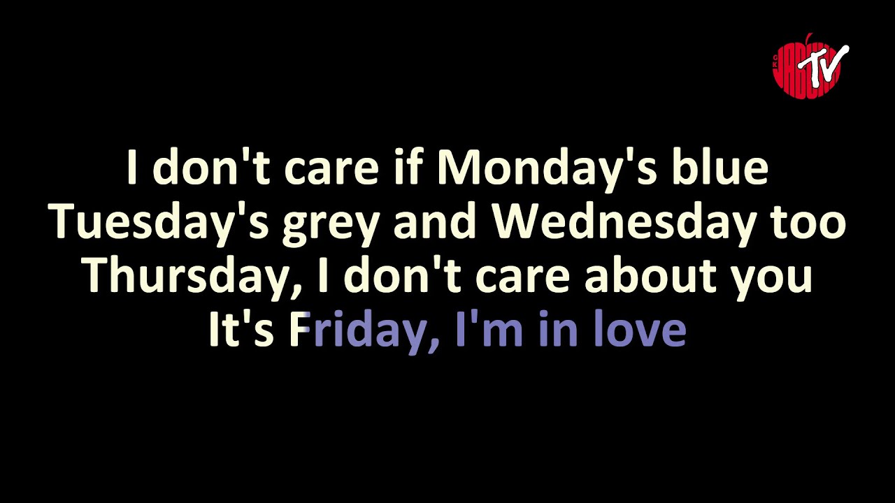 The Cure - Friday I'm In Love (Karaoke)