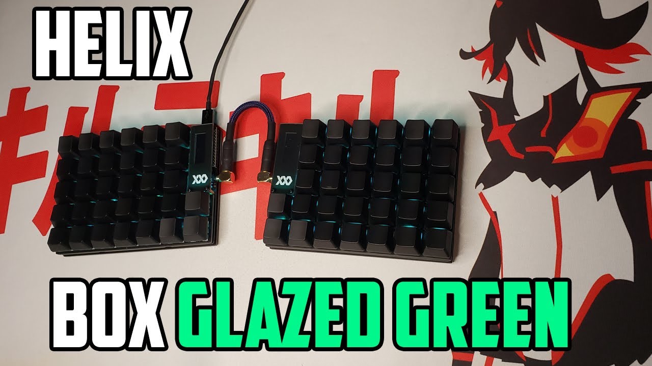 Helix with Kailh Box Glazed Green Typing Test