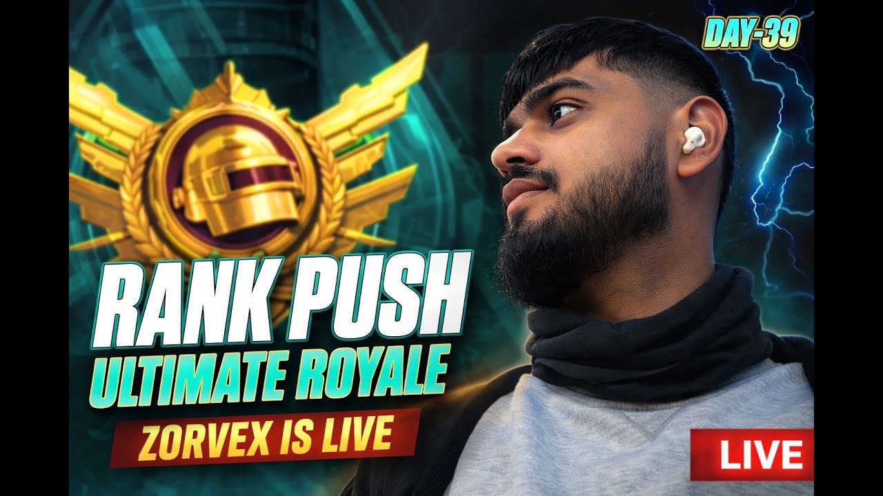 ULTIMATE ROYALE RANK PUSH TO LEGEND (DAY-39) | PUBG LIVE | FACECAM | ZORVEX IS LIVE | ROAD TO 1K!