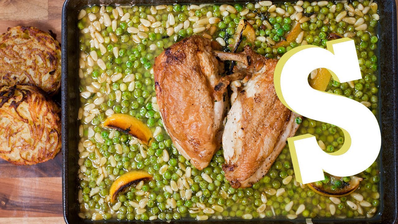 HASH BROWNS, LEMON CHICKEN AND PINE NUT PEAS RECIPE - SORTED