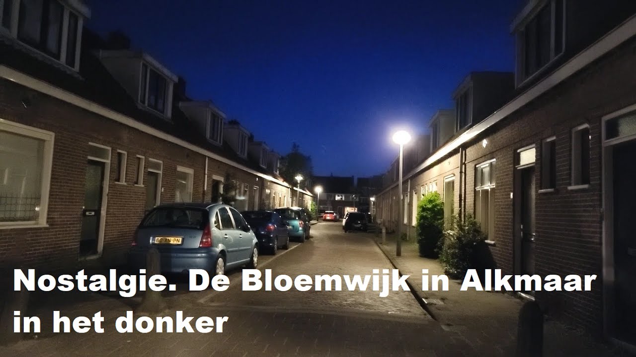 Nostalgie. De Bloemwijk in Alkmaar in het donker