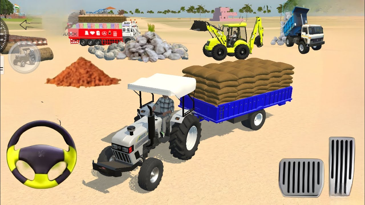 🔴Drive JCB and Uploading Stone From Dumper Truck in Game #truck​ #jcb​#tractor​ #dumper​#games​dv 60