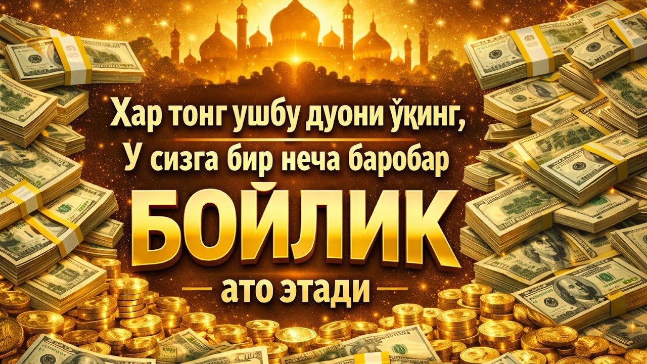 Ҳар тонг ушбу дуони ўқинг, у сизга бир неча баробар бойлик ато этади.