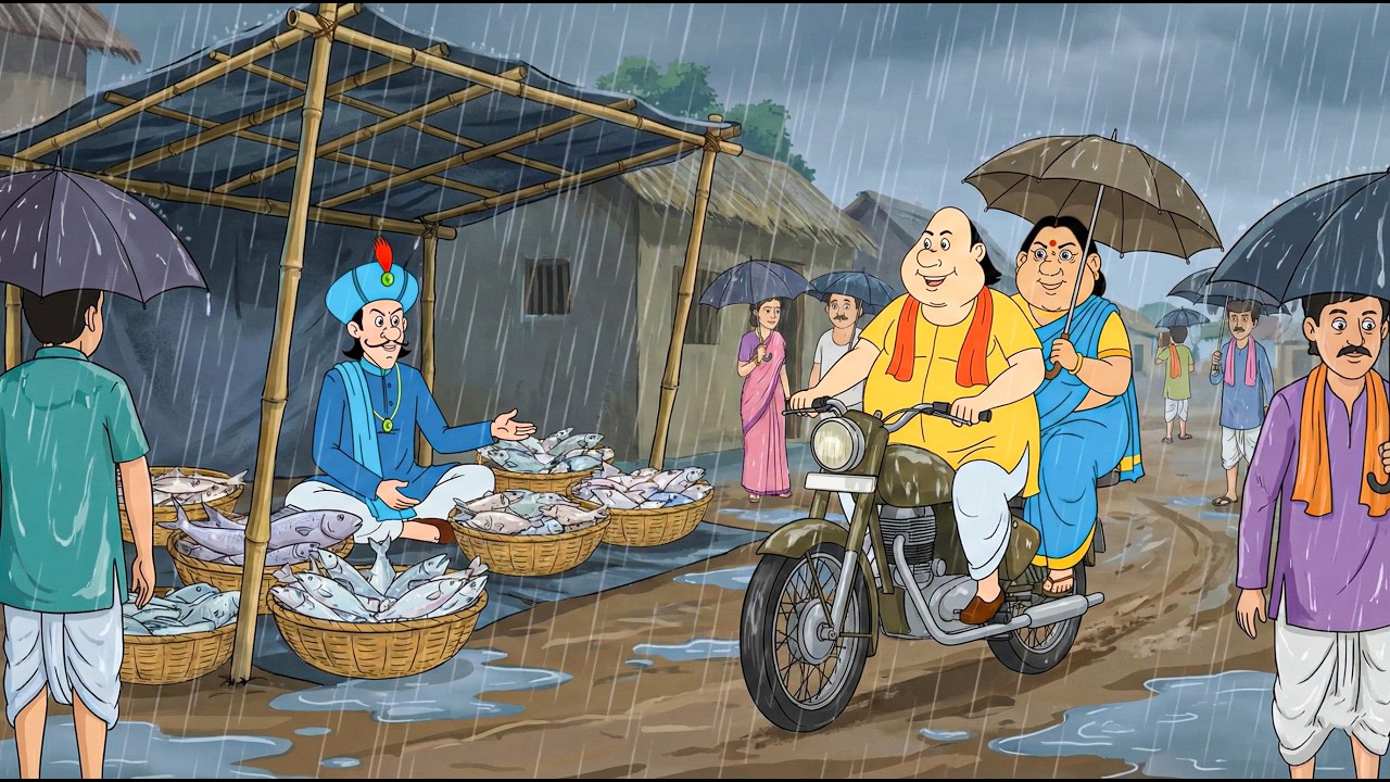 বৃষ্টিতে মাছের দোকান খুললেন মন্ত্রী। স্ত্রীকে নিয়ে বাইকে করে বাজারে পৌঁছলেন গোপাল ভর। Gopal Bhar