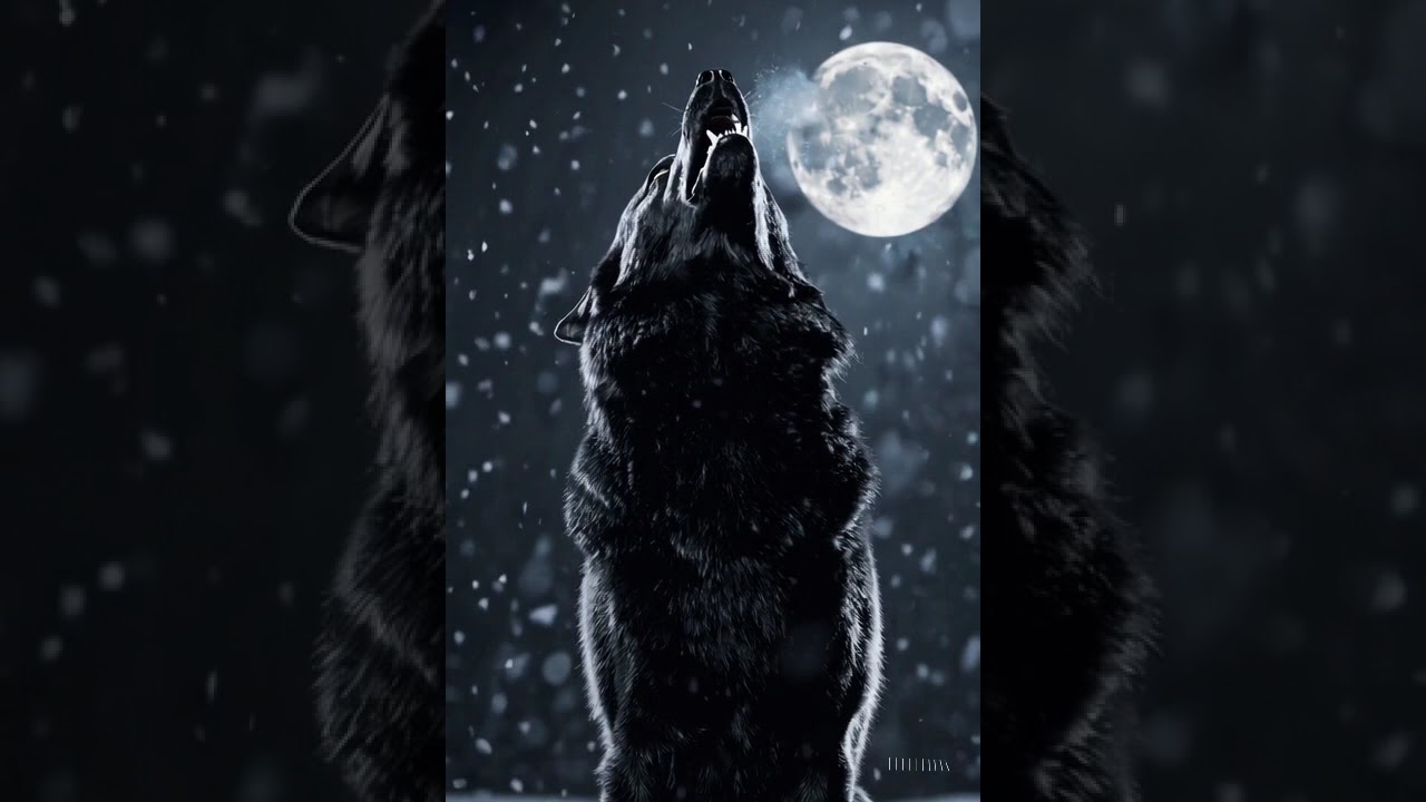 Black Wolf Howling at the Moon 🐺🌙 | Dark Fantasy Cinematic #Shorts