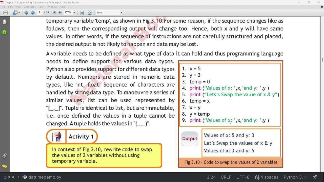 Unit 3 – Programming Fundamentals 3.6 Variables & 3.7 Input/Output (XI Computer Science – FBISE)