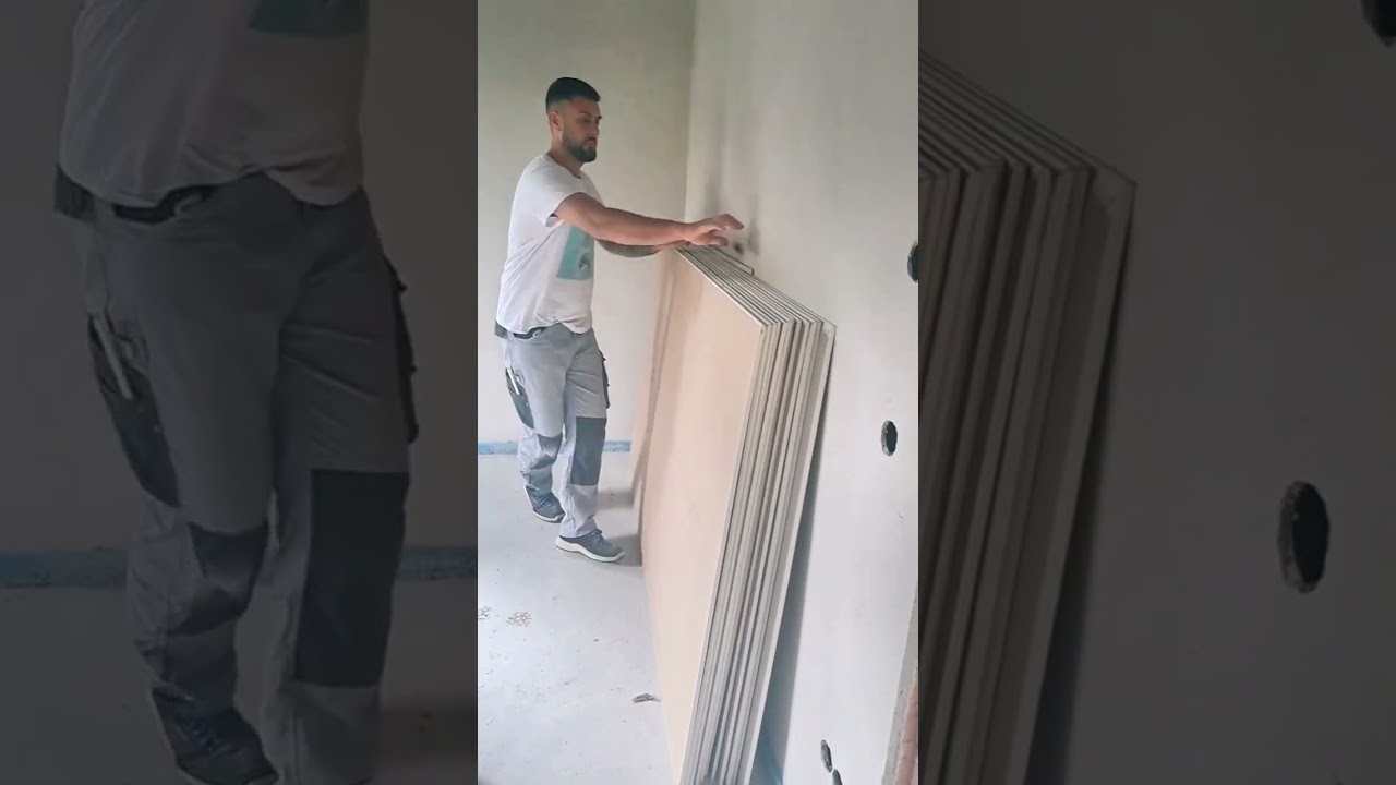 Excelente T&eacute;cnica para cortar paneles de yeso 😉🤙#drywaller #tipsandtricks #drywall