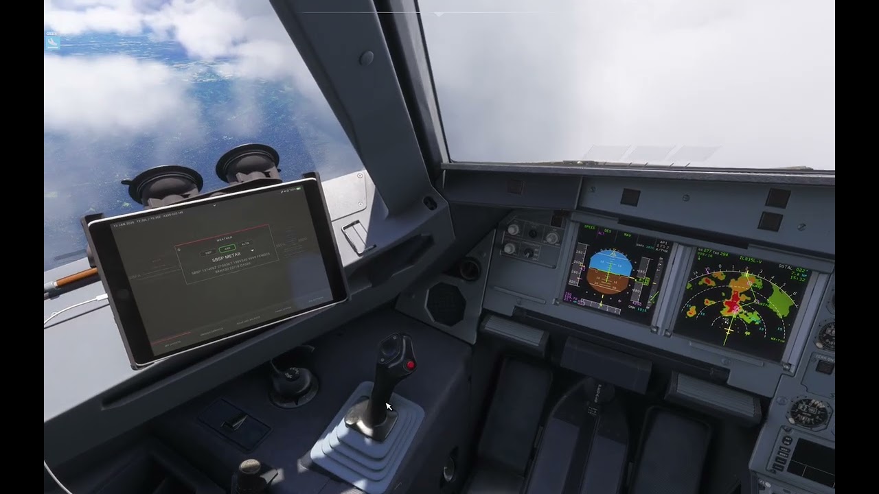 Fenix A320 Congonhas firm landing and deboard in stormy weather