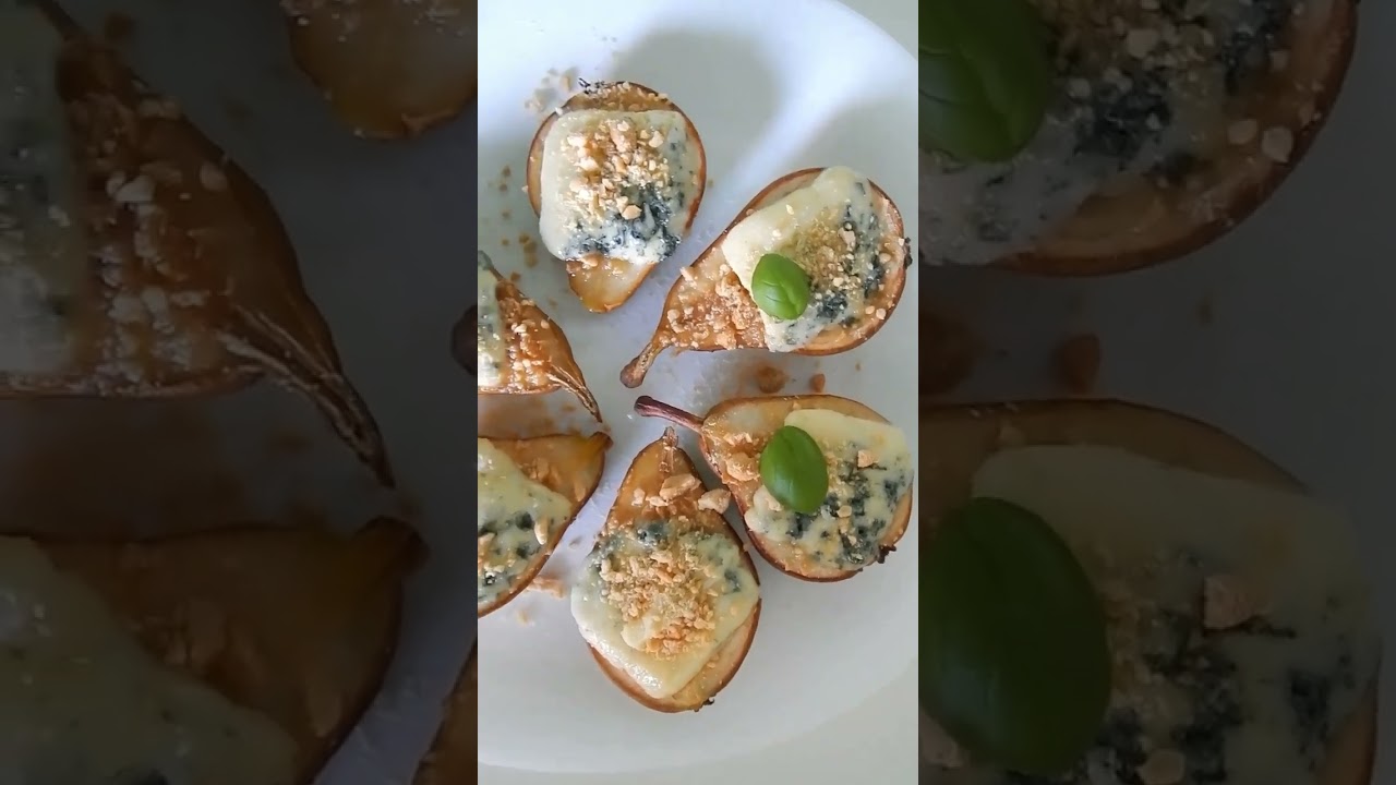 Roasted pears with blue cheese, honey and nuts. Baked pears - dessert #Shorts