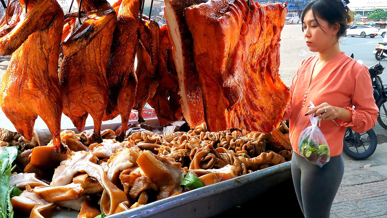 Never Seen! Start Eating Meat at 3 pm! Cambodian Street Food
