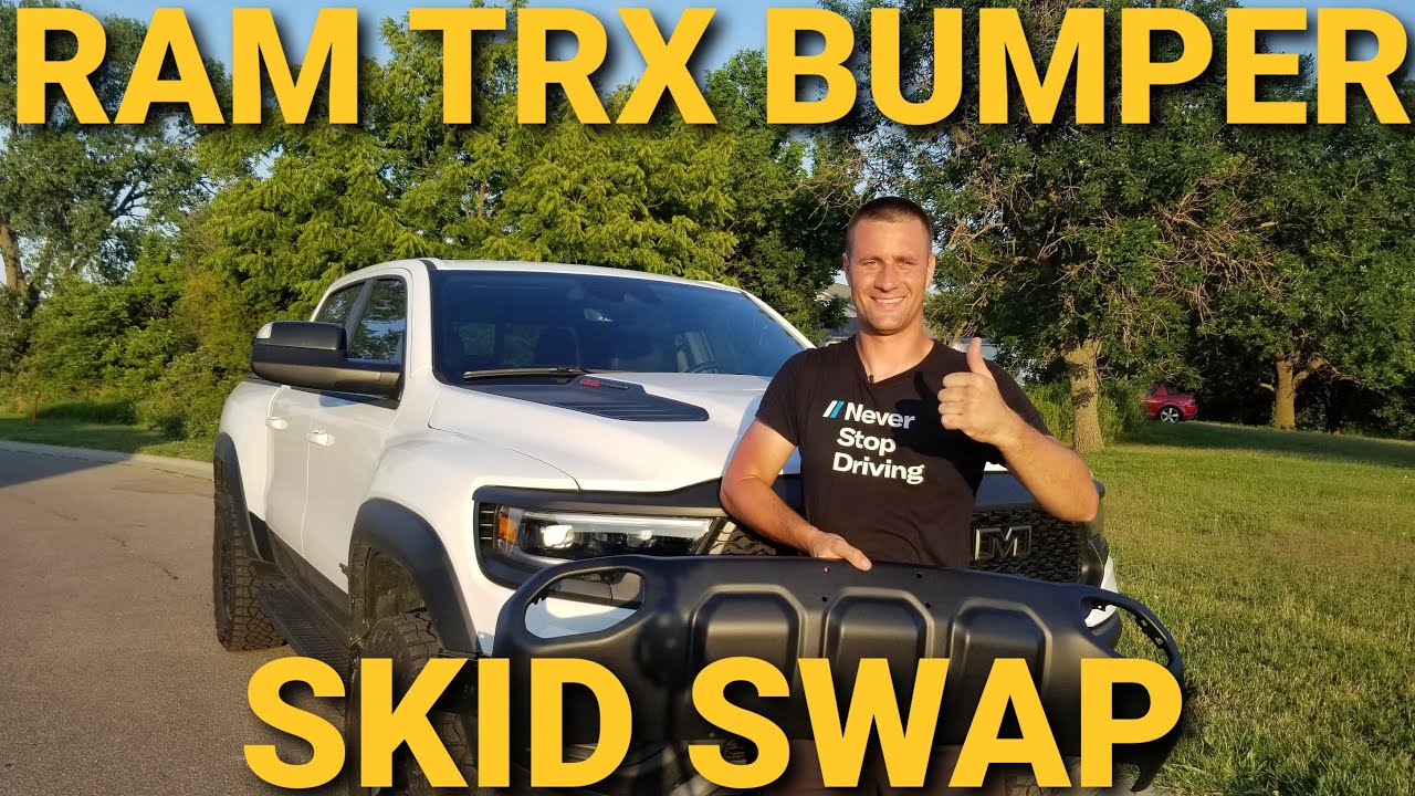 Fixing My CRASHED RAM TRX Bumper Black Lower Bumper SKID PLATE Swap DIY