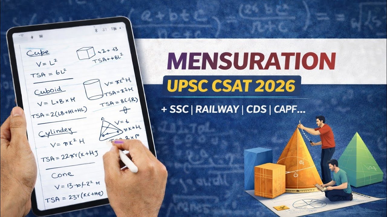 MENSURATION- Cube, Cuboid, Prism, Cylinder etc. | All formulas & Concepts with Examples | SSC | CAPF