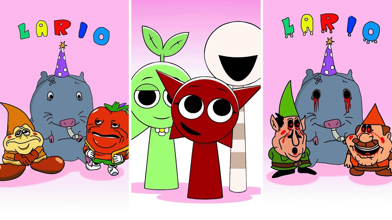 Sprunki OC Lario, Mroona and Wyrum meet Garden Phase 2 VS Phase 3 VS Phase 4 #sprunki #sprunkioc