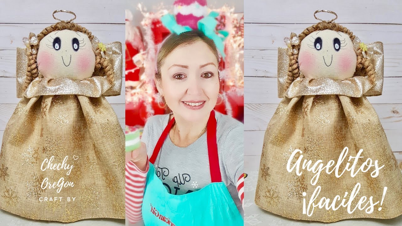 Como hacer Angelitos de Manta / Ideas de Manualidades Navideñas 2021 / Angelitos con manta y yute