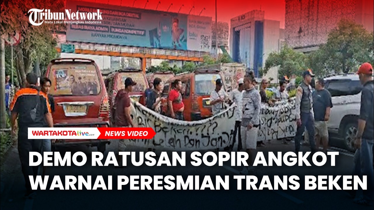 Demo Ratusan Sopir Angkot di Bekasi Warnai Peresmian Trans Beken