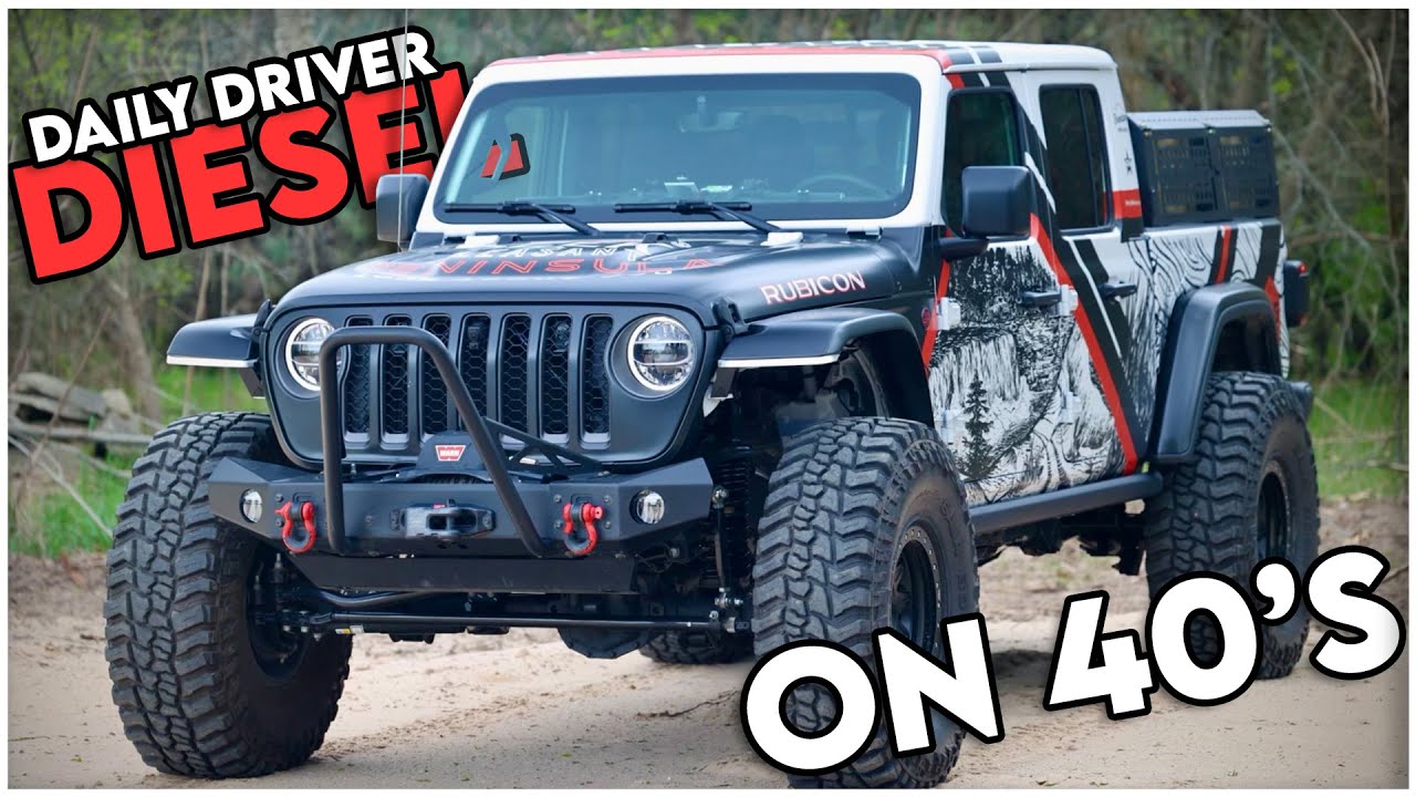 Езда на Jeep Gladiator Diesel 2021 года на 40-дюймовых дисках! | Расход топлива?, Замена коробки ...