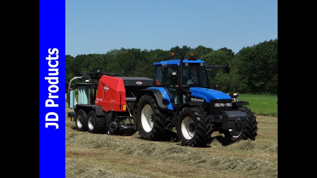 New Holland TM135/NEW Kuhn/Balen persen wikkelen/Pressing wrapping bales/van Norel