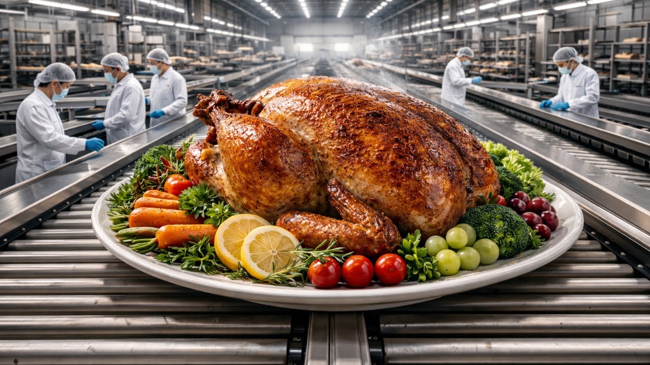 Inside the Mega Line How Millions of Roast Turkey Are Made in a Factory #factory #fullprocess
